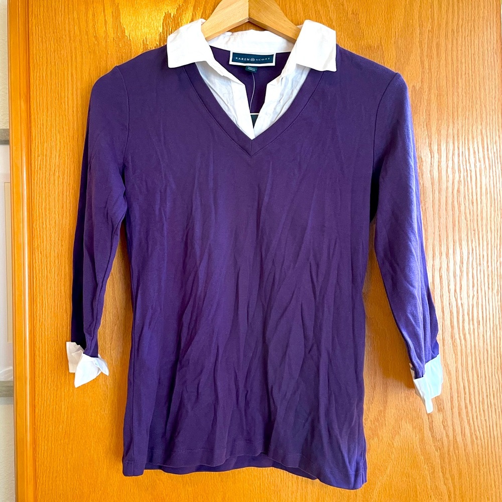 Karen Scott collared v neck PS